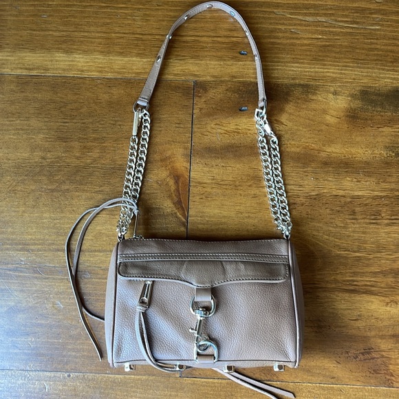 Rebecca Minkoff Handbags - Rebecca Minkoff Tan Leather Crossbody Studded Chain Strap Bag